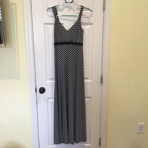 Black and white striped maxi dress. Never worn!
